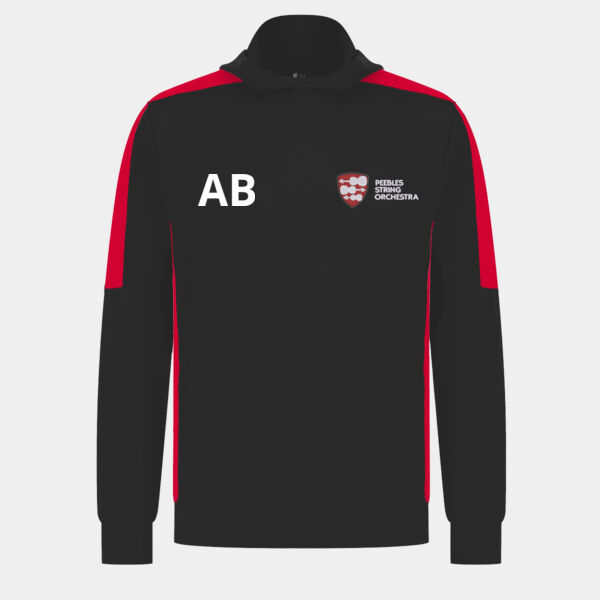 kids contrast hoodie with initials right chest Thumbnail